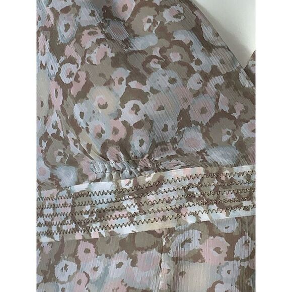 Vintage Floral Chiffon Double Layered Top 10P - Picture 10 of 13